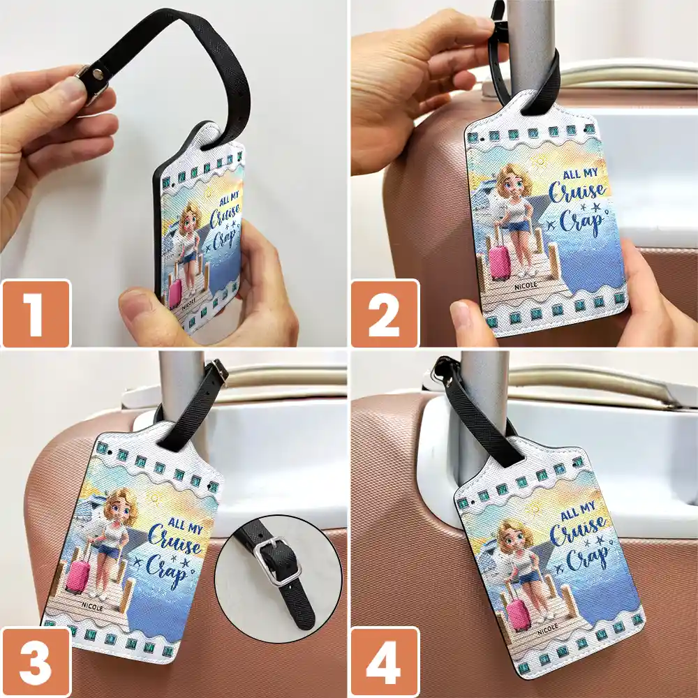 Just A Girl Who Loves Cruising - Personalized Luggage Tag - Image 6