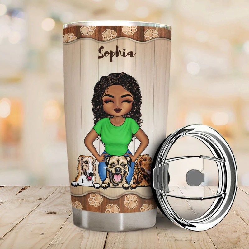 Just A Girl Who Loves Dogs - Personalized Custom Tumbler - Image 2