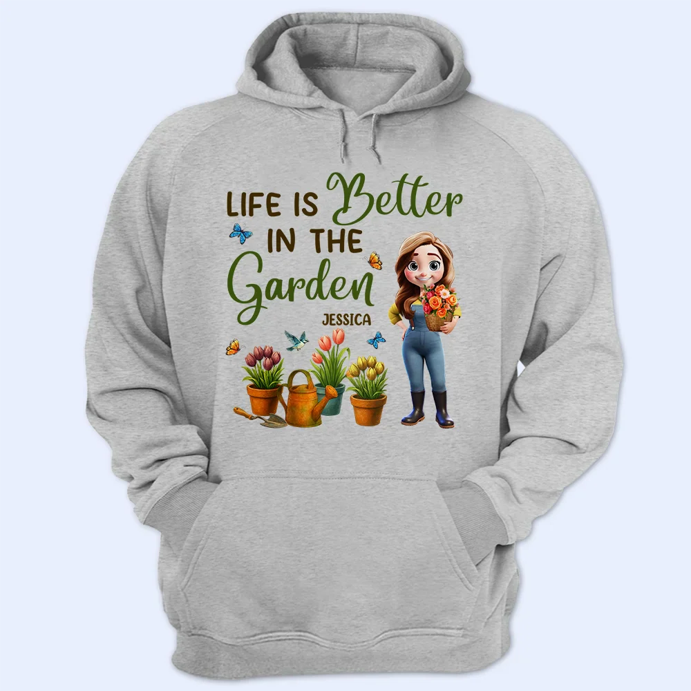 Just A Girl Who Loves Gardening 3D Effect - Personalized T Shirt - Image 4
