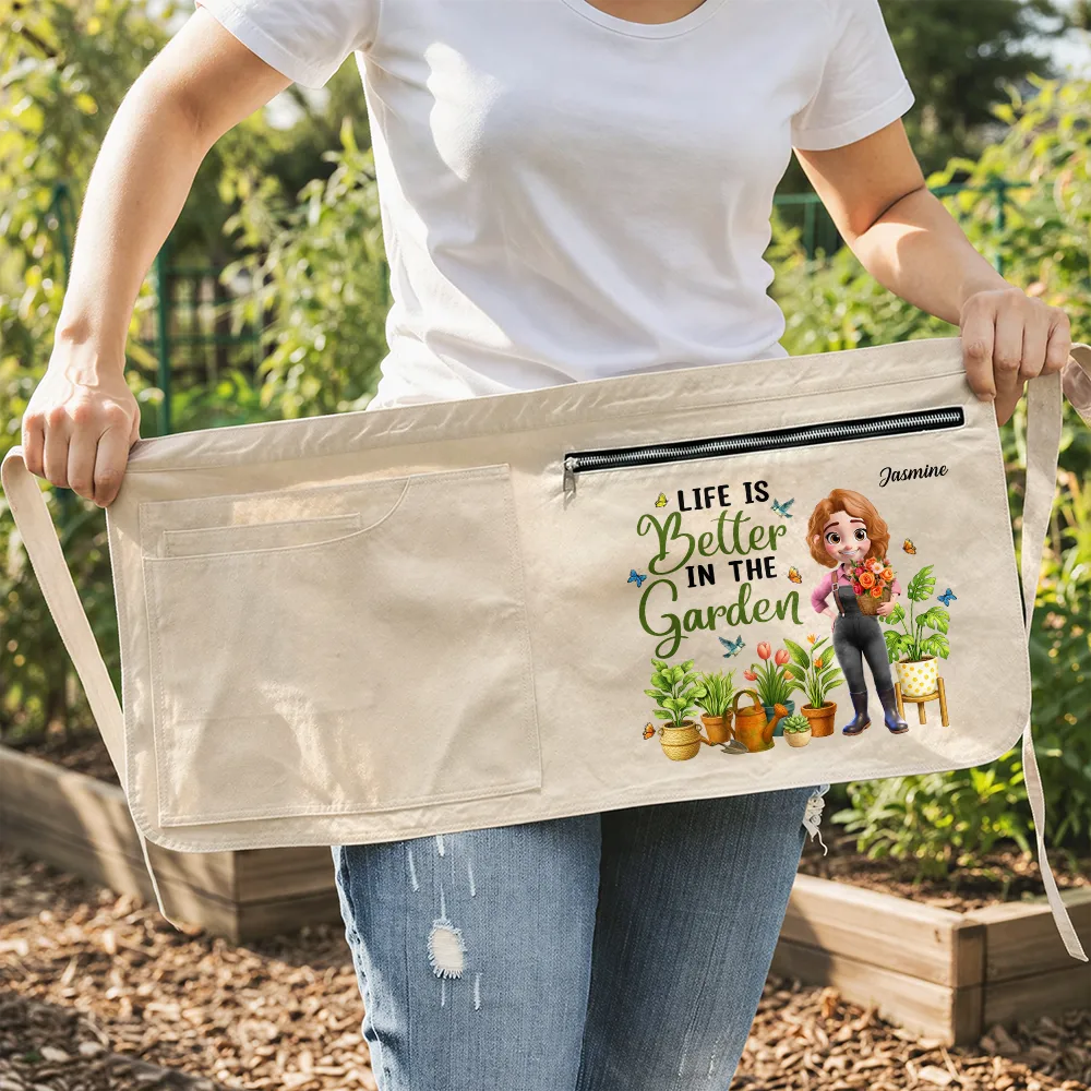 Just A Girl Who Loves Gardening - Personalized Gardening Apron - Image 3