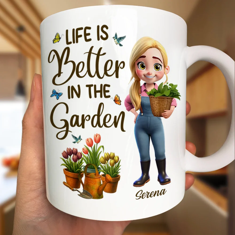 Just A Girl Who Loves Gardening - Personalized Mug - Image 3
