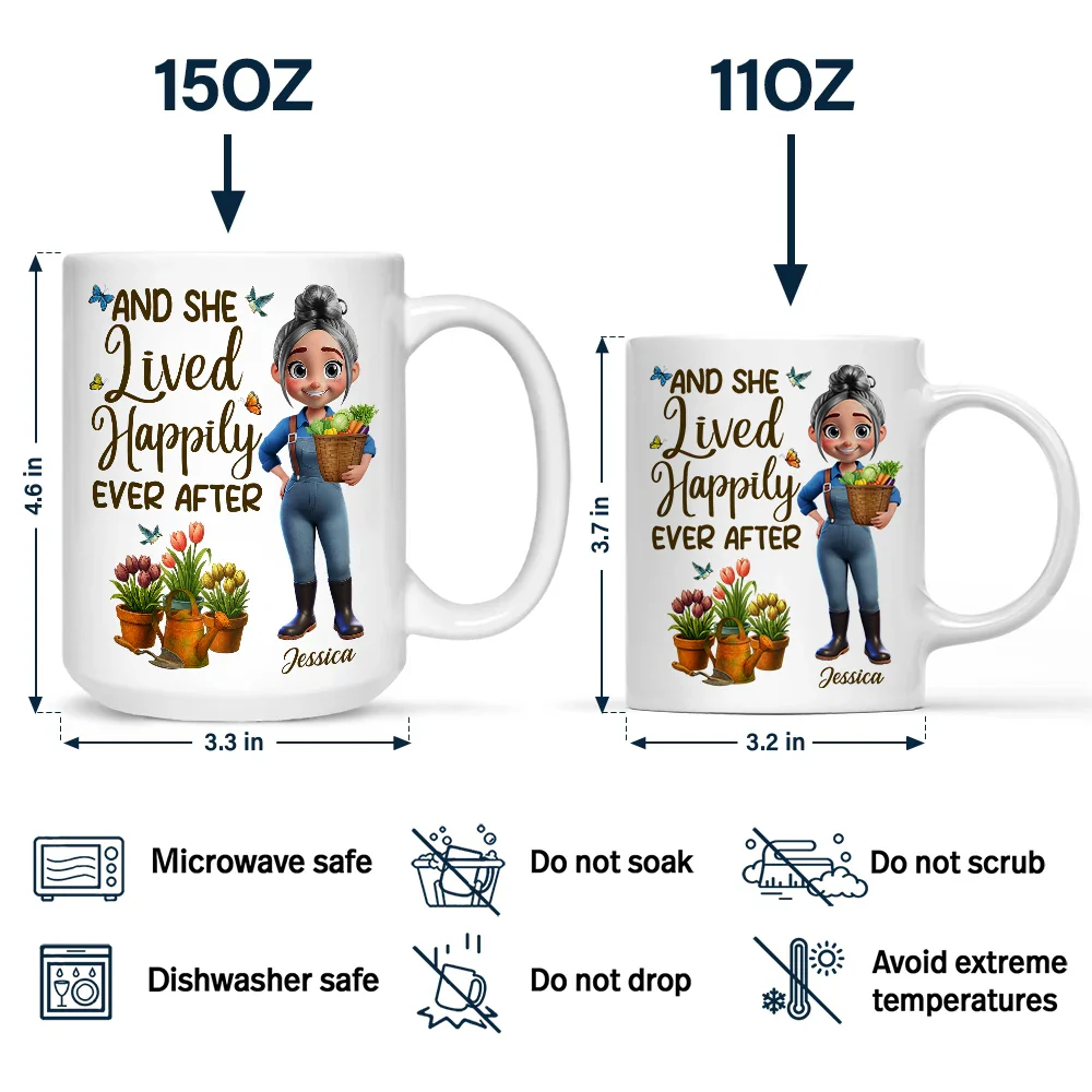 Just A Girl Who Loves Gardening - Personalized Mug - Image 4