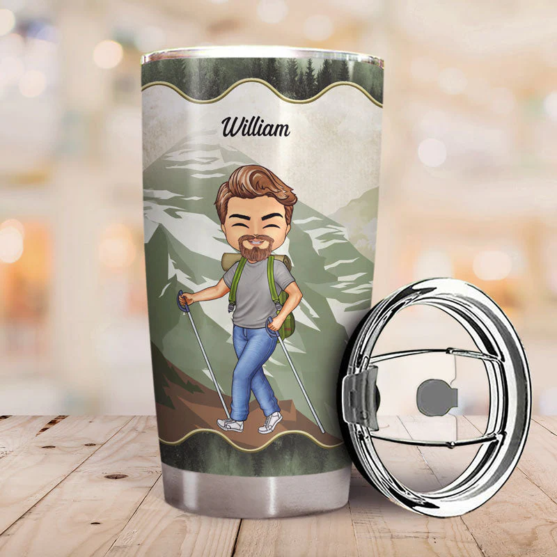 Just A Girl Who Loves Hiking - Gift For Hiking Lovers - Personalized Custom Tumbler - Image 2