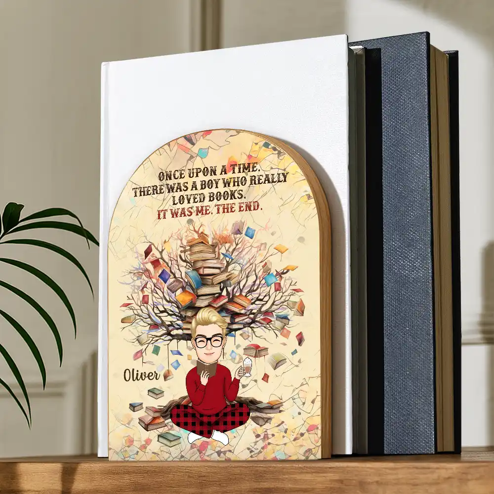 Just A Girl Who Loves - Personalized Wood Book Ends - Image 2