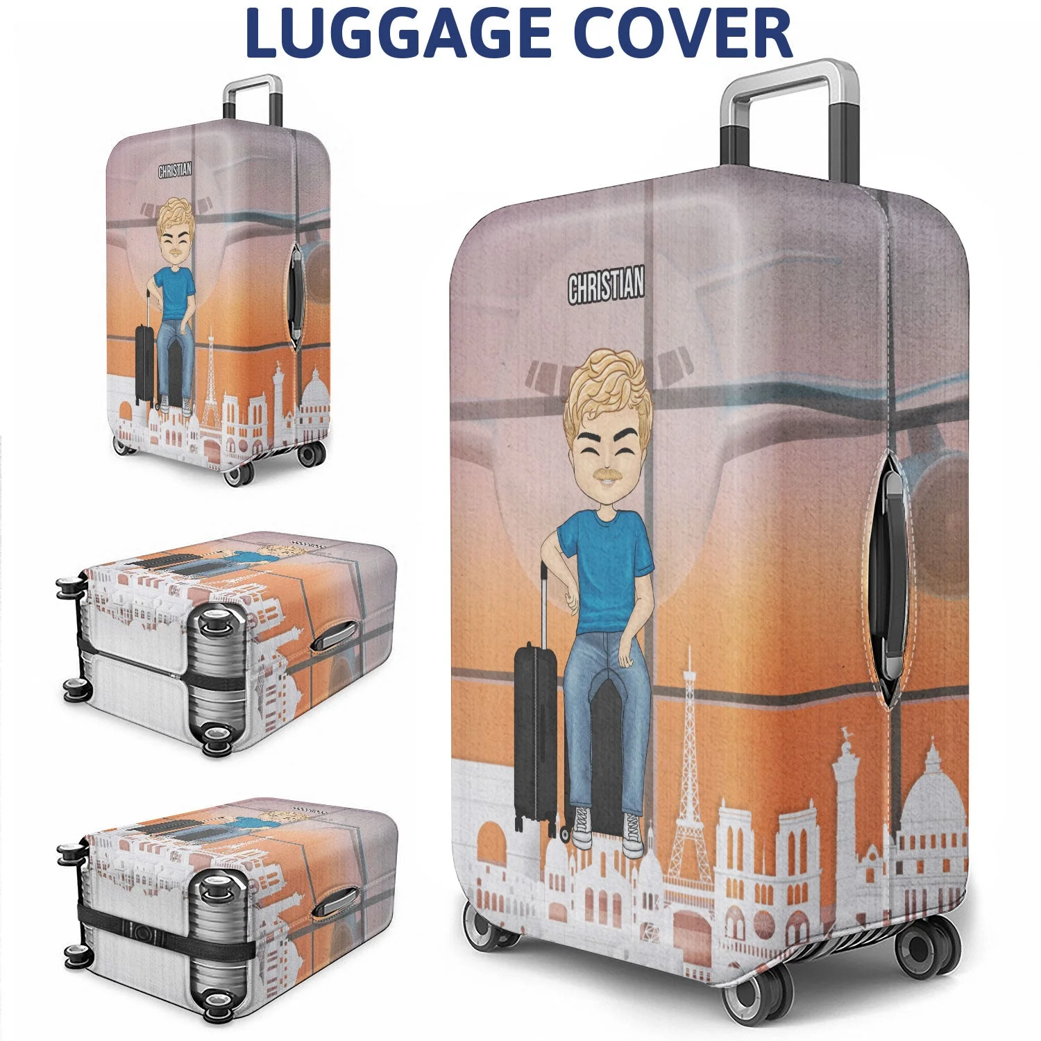 Just A Girl Who Loves Traveling - Gift For Travel Lovers - Personalized Custom Luggage Cover - Image 3