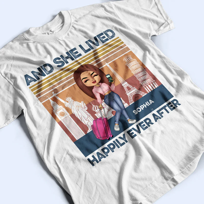 Just A Girl Who Loves Traveling - Gift For Travel Lovers - Personalized Custom T Shirt - Image 3