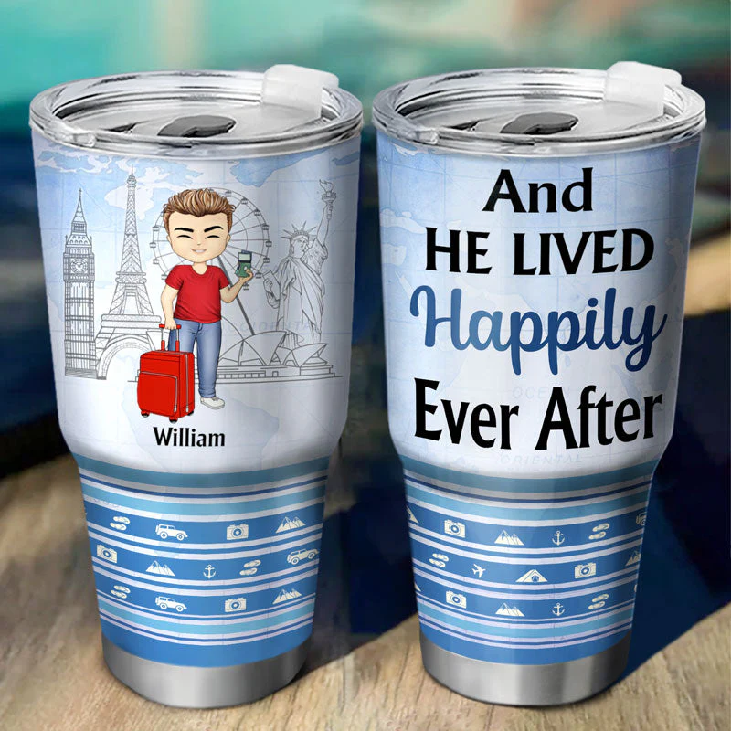 Just A Girl Who Loves Traveling - Gift For Traveling Lovers - Personalized Custom 30 Oz Tumbler - Image 2
