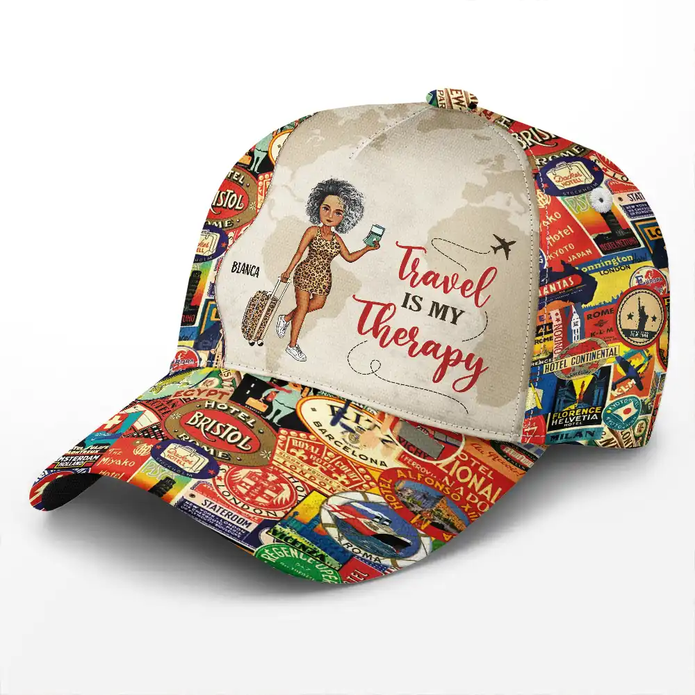 Just A Girl Who Loves Traveling - Personalized Classic Cap - Image 2