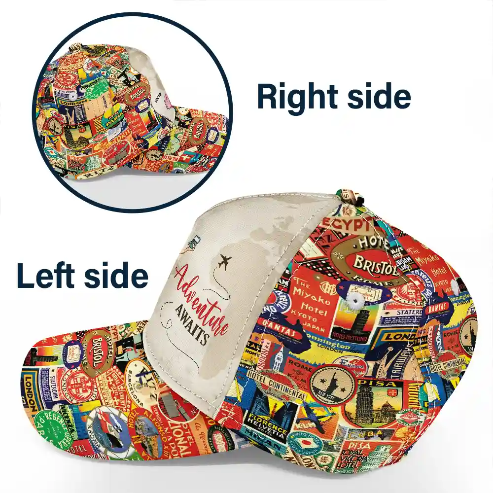 Just A Girl Who Loves Traveling - Personalized Classic Cap - Image 3