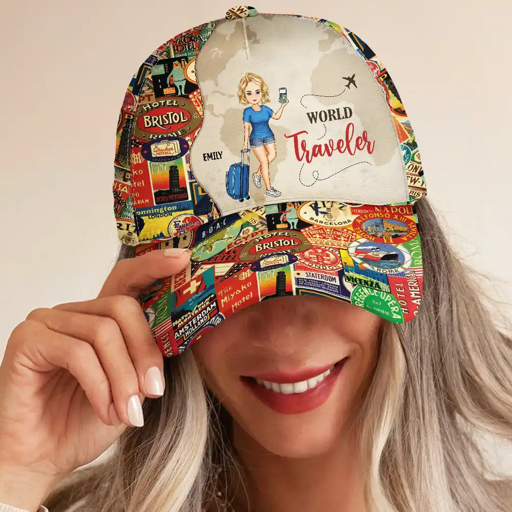 Just A Girl Who Loves Traveling - Personalized Classic Cap - Image 5