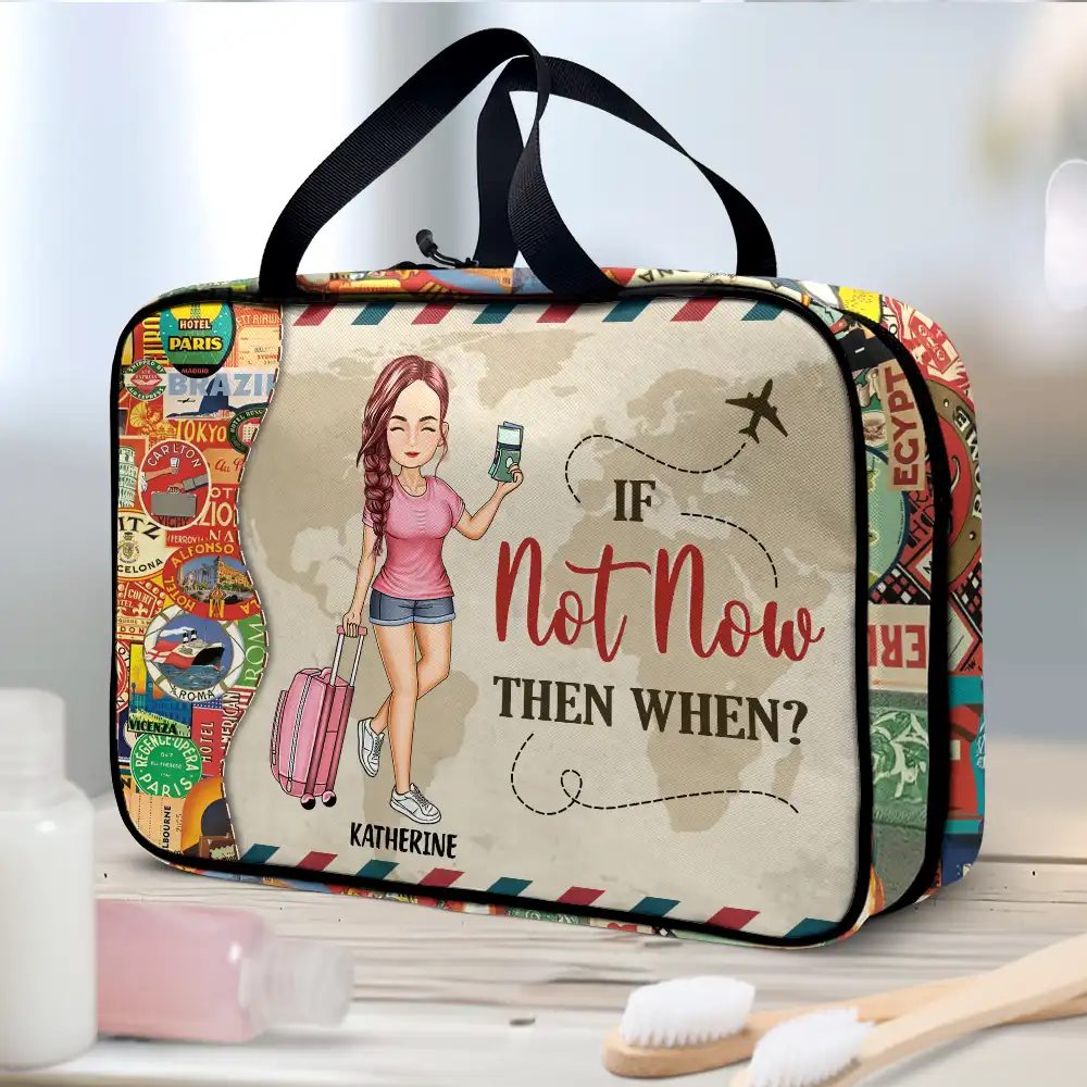 Just A Girl Who Loves Traveling - Personalized Toiletry Bag - Image 2