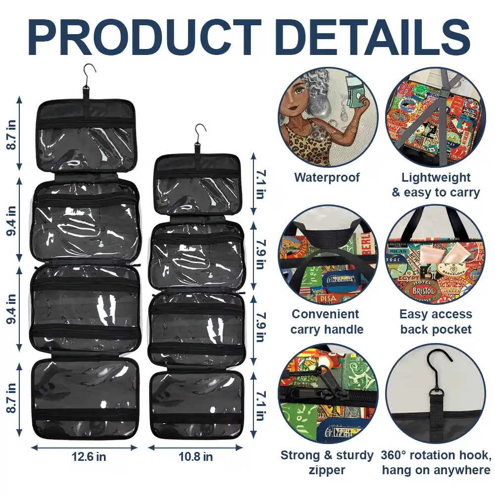 Just A Girl Who Loves Traveling - Personalized Toiletry Bag - Image 5