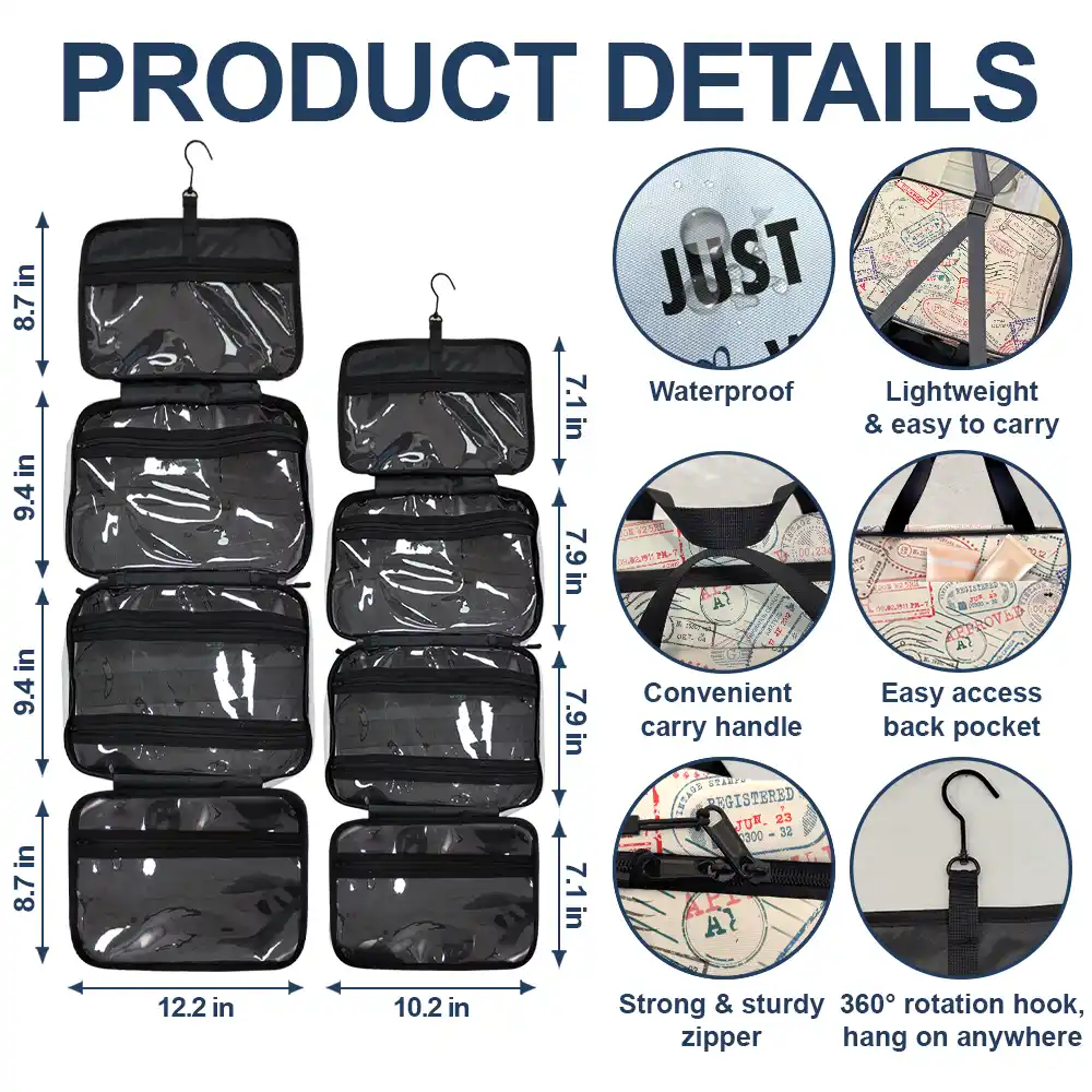 Just A Girl Who Loves Traveling Vacation Summer - Personalized Toiletry Bag - Image 5