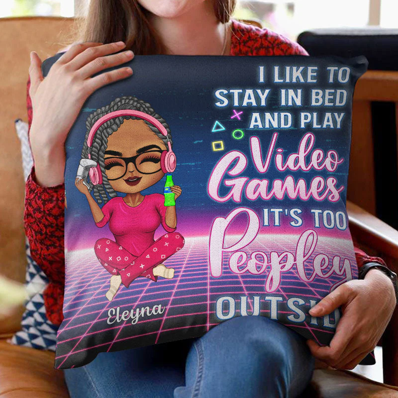 Just A Girl Who Loves Video Games - Gift For Yourself - Personalized Custom Pillow - Image 2