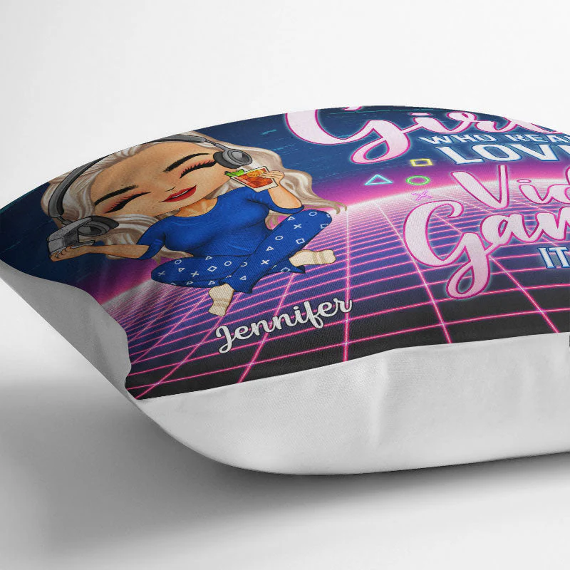 Just A Girl Who Loves Video Games - Gift For Yourself - Personalized Custom Pillow - Image 3