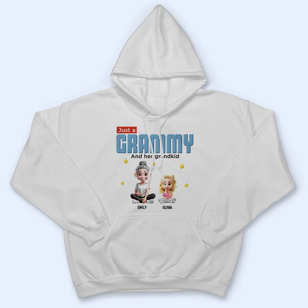 Just A Grandma And Her Grandkids - Personalized T Shirt - Image 4