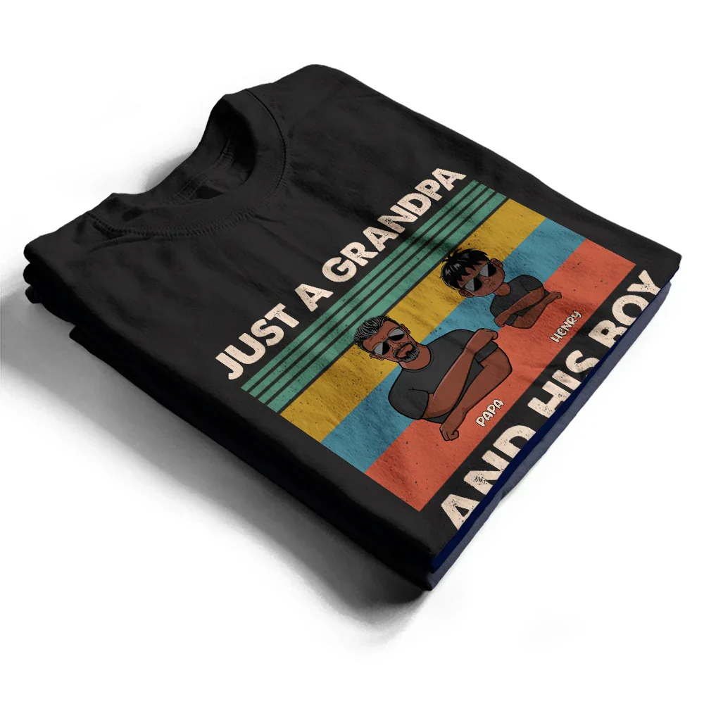 Just A Grandpa And His Granddaughter - Personalized T Shirt - Image 2