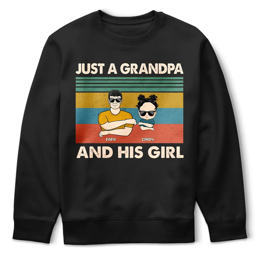 Just A Grandpa And His Granddaughter - Personalized T Shirt - Image 5