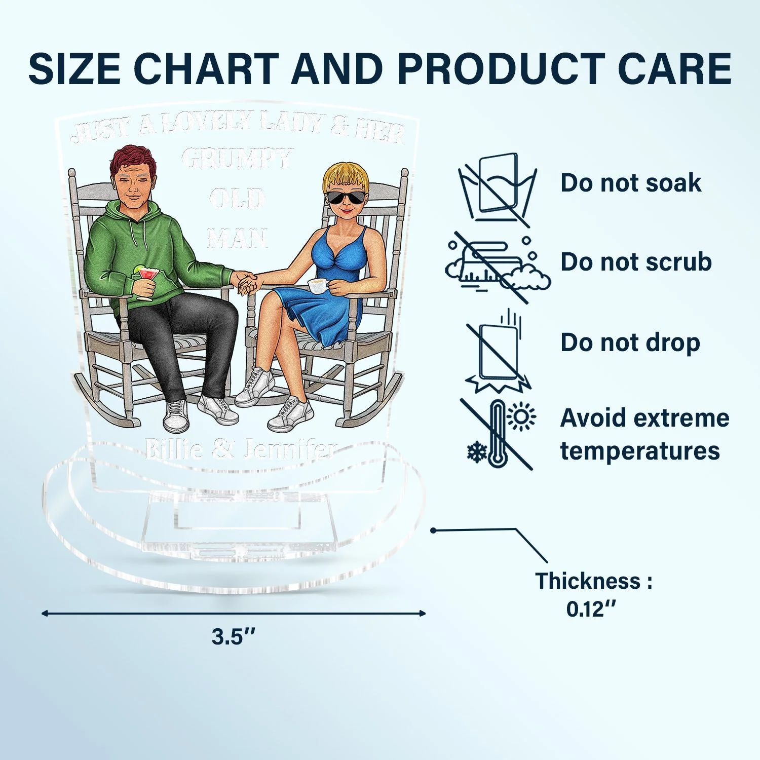Just A Lovely Lady And Her Grumpy Old Man - Loving, Anniversary Gift For Couple, Spouse, Husband, Wife - Personalized Acrylic Shaking Stand - Image 5