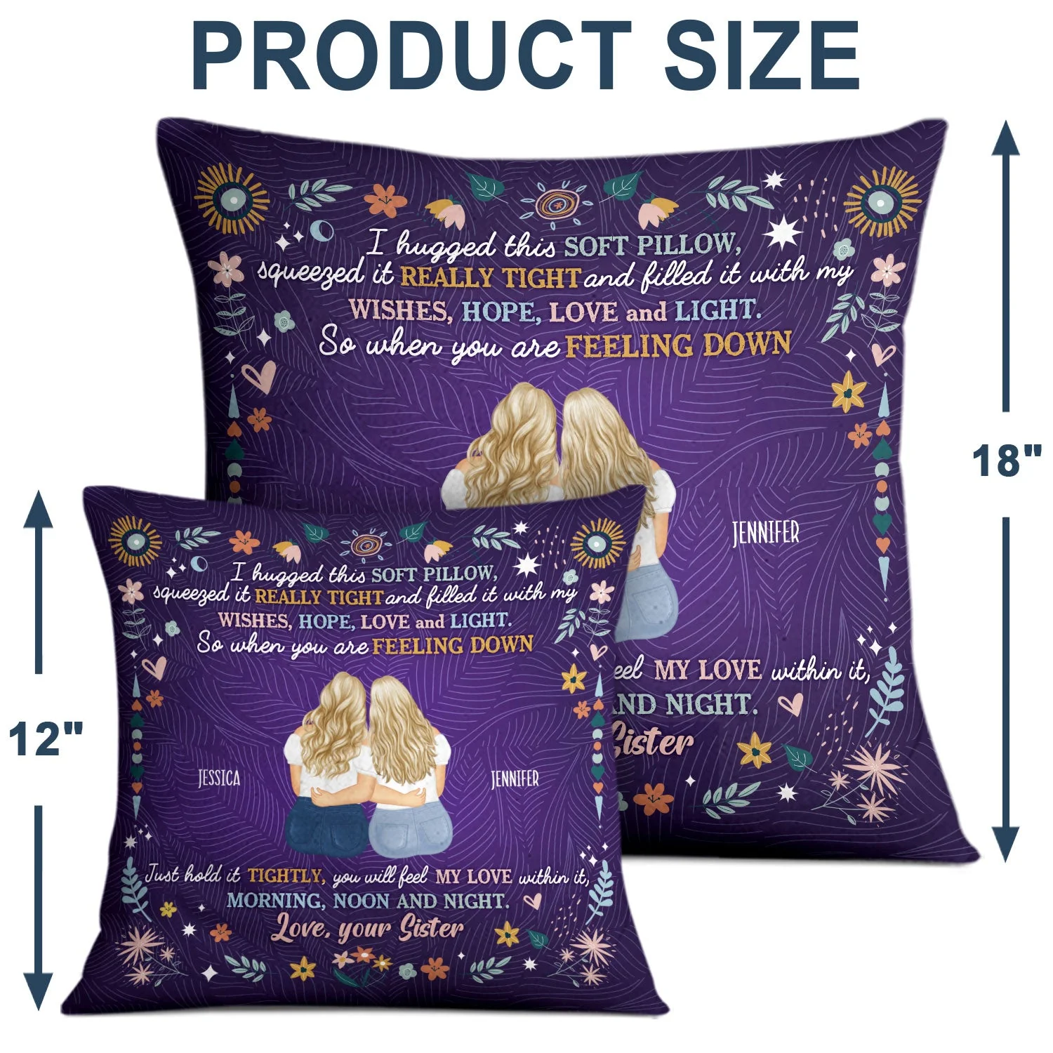 Just Hold It Tightly - Gift For Sisters And Best Friends - Personalized Pillow - Image 4