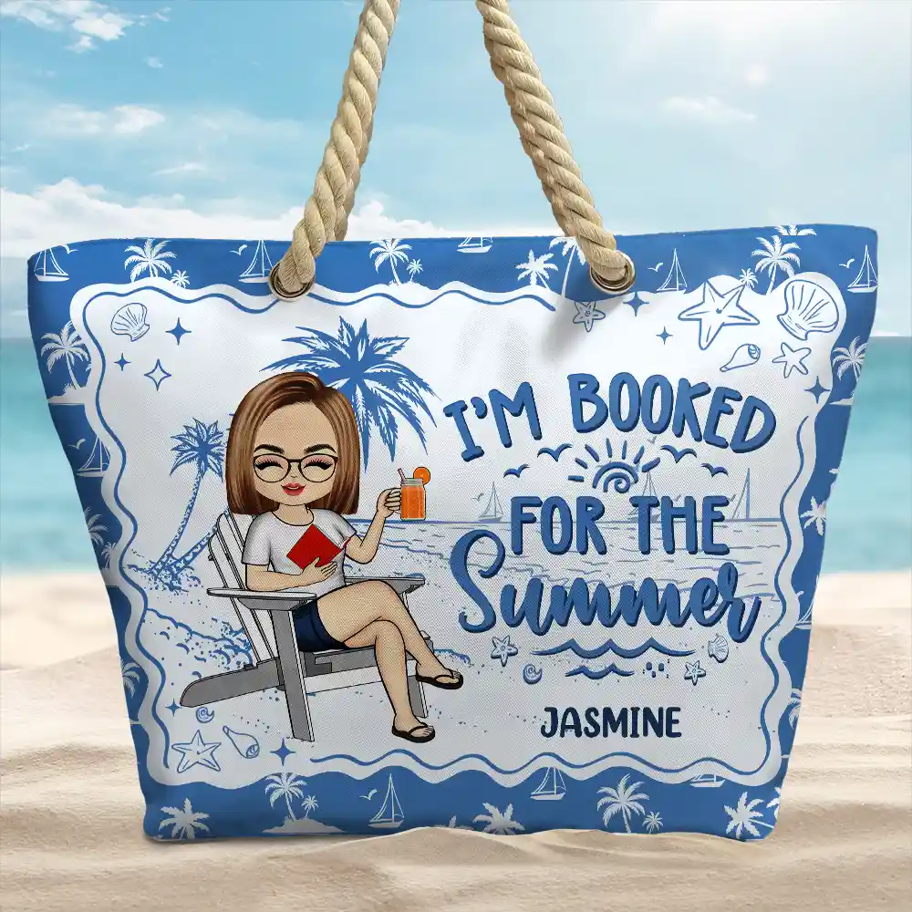 Just Read A Book And Chill - Personalized Beach Bag - Image 2