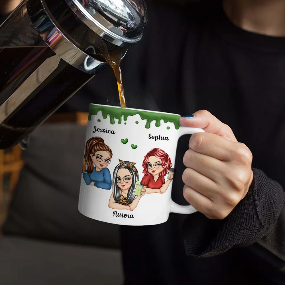 Just Remember If We Get Caught Funny 3D Bestie - Personalized White Edge-to-Edge Mug - Image 4