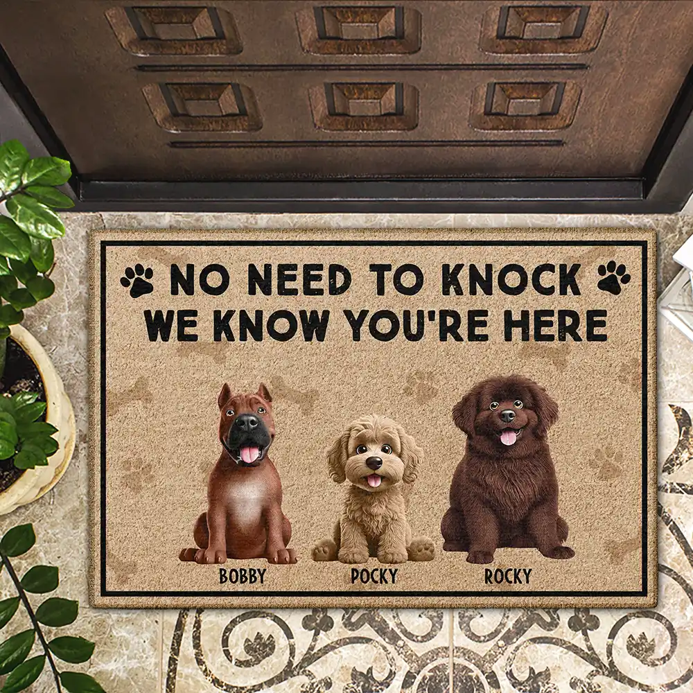 Just So You Know There's Like A Bunch Of Dogs In Here - Personalized Doormat - Image 2