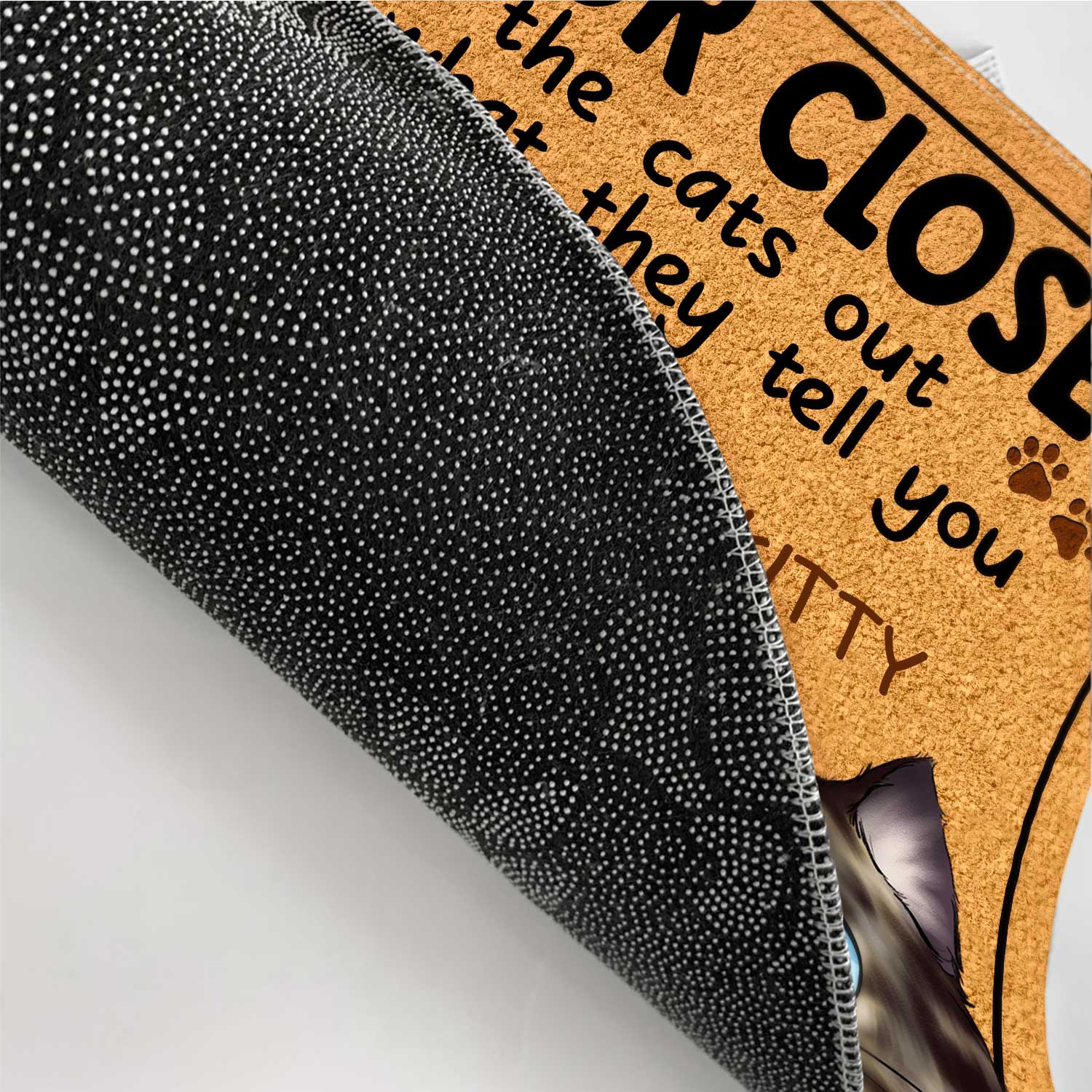 Keep The Door Closed Don't Let The Cats Out - Birthday, Home Warming, Decor Gift For Cat Mom, Cat Dad, Cat Lovers - Personalized Custom Doormat - Image 3
