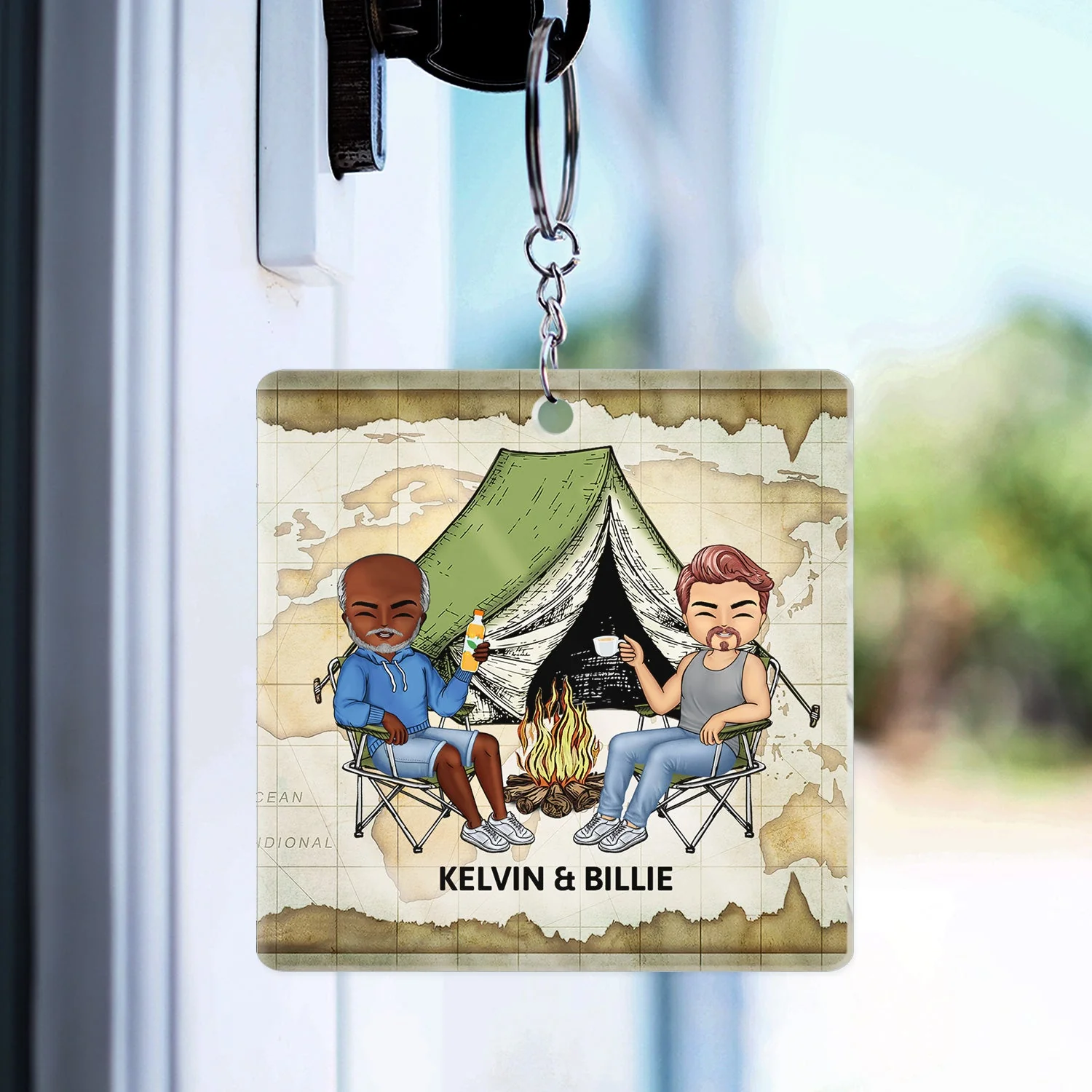 Keys To The Camper - Anniversary, Loving Gifts For Couples, Husband, Wife, Camping Lovers - Personalized Acrylic Keychain - Image 3