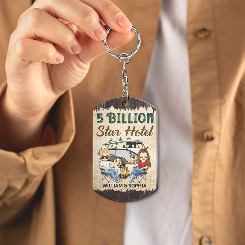 Keys To The Camper - Anniversary, Loving Gifts For Couples, Husband, Wife, Camping Lovers - Personalized Aluminum Keychain - Image 4