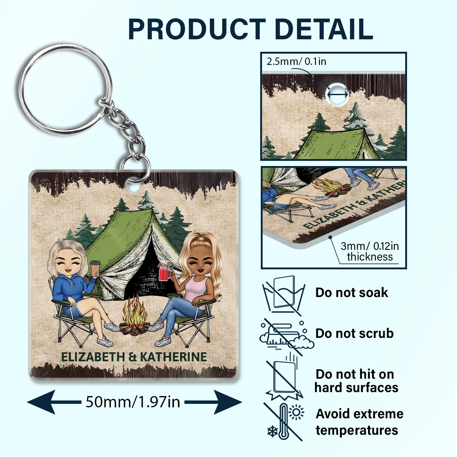 Keys To The Camper - Anniversary, Loving Gifts For Couples, Wife, Husband, Camping Lovers - Personalized Acrylic Keychain - Image 5
