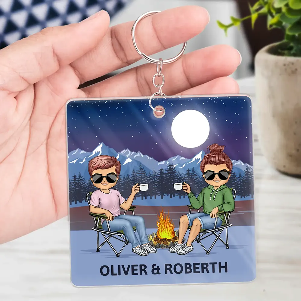 Keys To The Camper Camping Couples - Personalized Acrylic Keychain - Image 4
