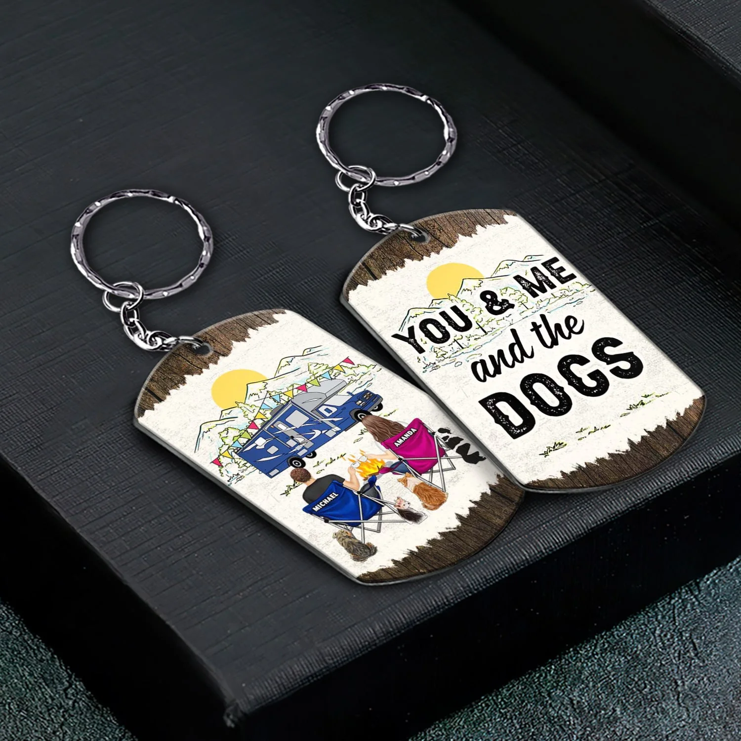 Keys To The Camper You And Me - Gift For Dog And Camping Lovers - Personalized Aluminum Keychain - Image 2