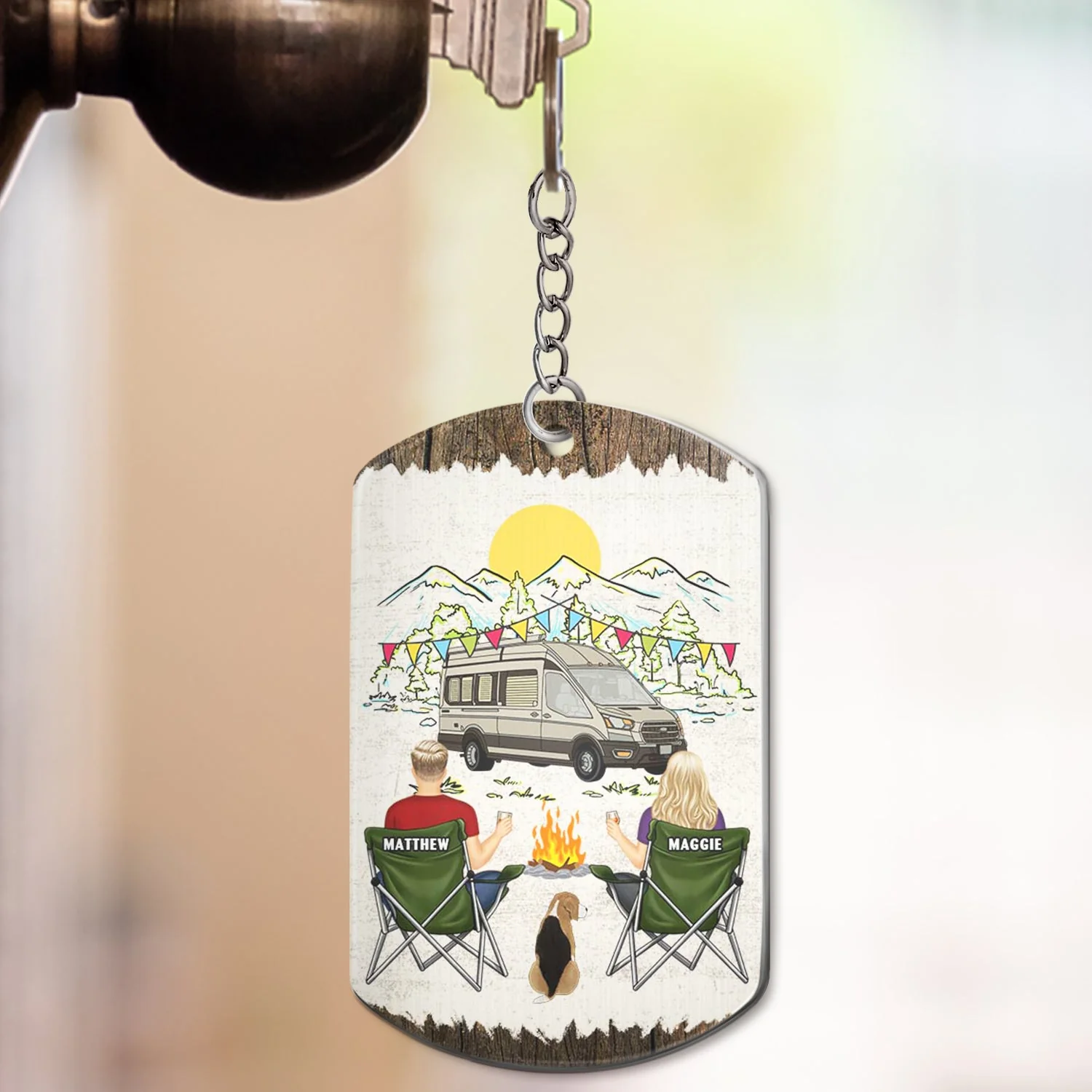 Keys To The Camper You And Me - Gift For Dog And Camping Lovers - Personalized Aluminum Keychain - Image 3