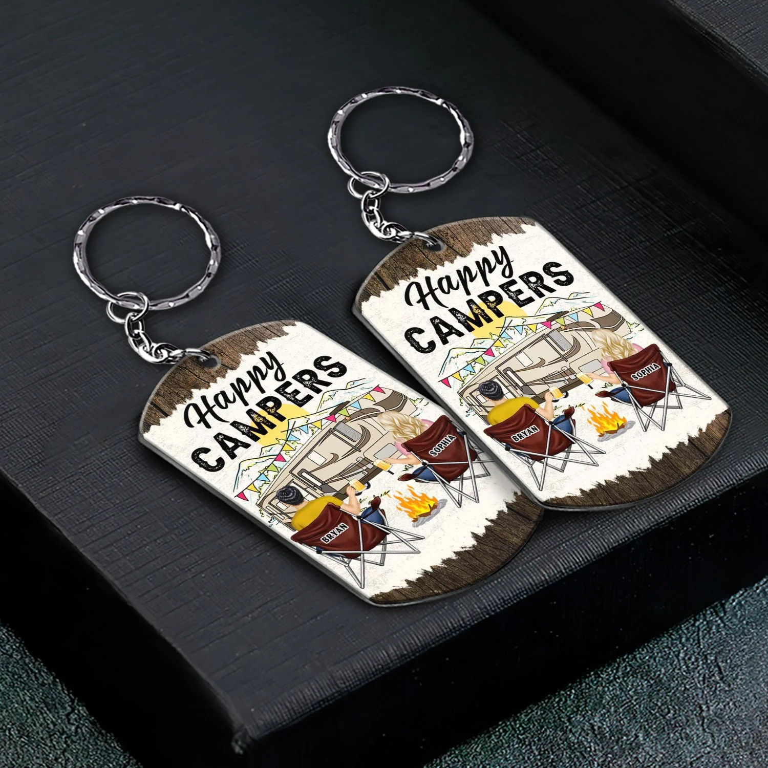 Keys To The Campers - Gift For Couples - Personalized Aluminum Keychain - Image 2