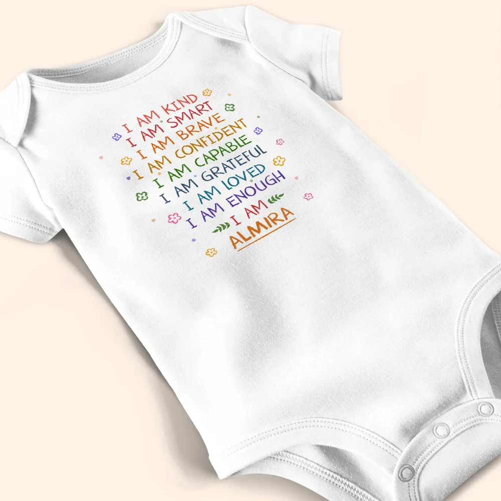 Kid Baby I Am Kind I Am Smart - Personalized Baby Onesie - Image 4