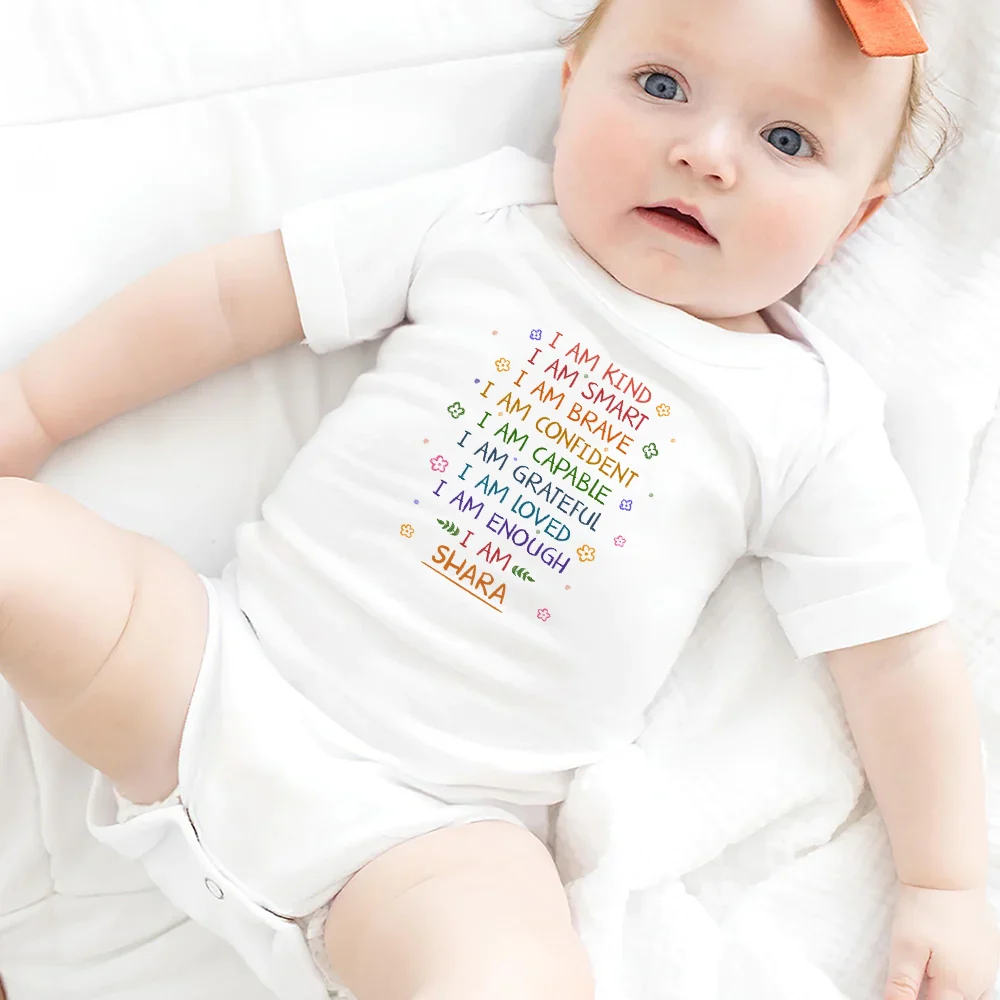 Kid Baby I Am Kind I Am Smart - Personalized Baby Onesie - Image 5