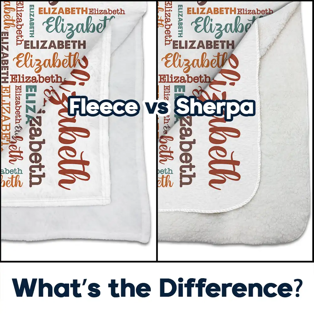 Kid Baby Names - Personalized Fleece Blanket, Sherpa Blanket - Image 4