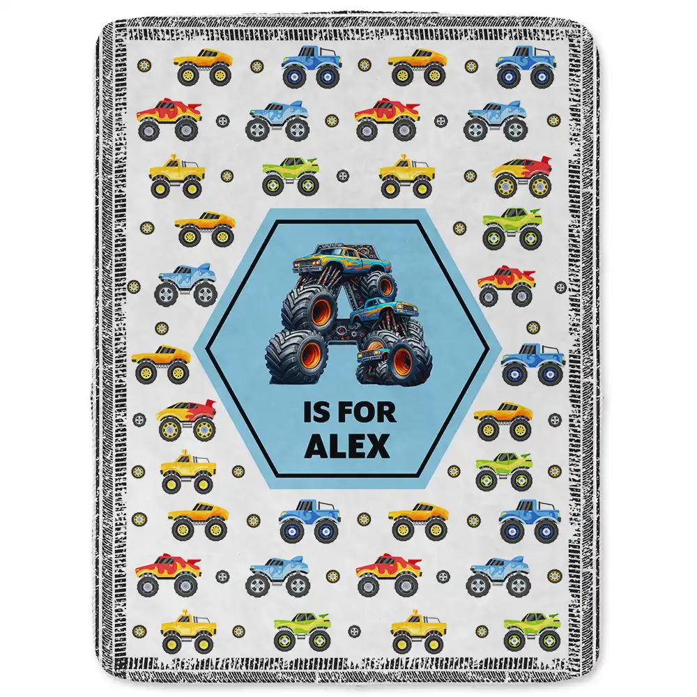 Kid Boy Kid Girl Monogram - Personalized Fleece Blanket, Sherpa Blanket - Image 2