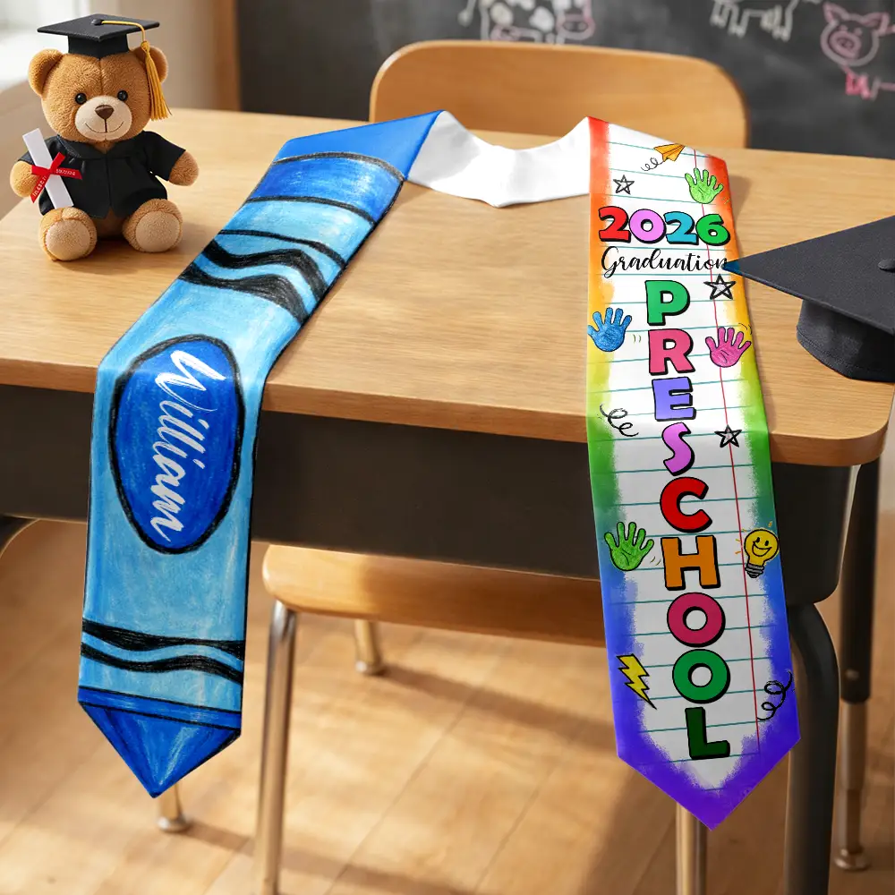 Kid Crayon Graduation - Personalized Kid Graduation Stole - Image 2
