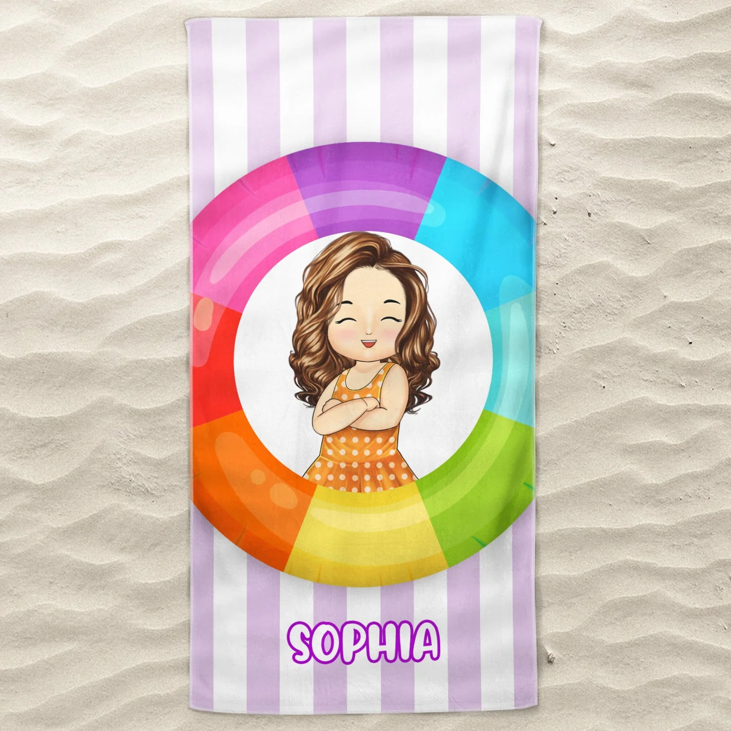 Kid Float Pool Party - Pool, Swimming, Summer, Vacation, Funny Gift For Kids - Personalized Beach Towel - Image 3
