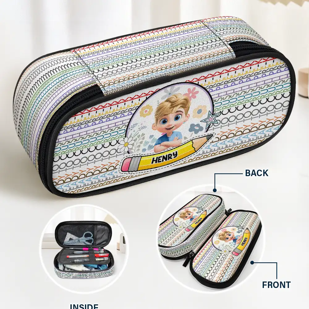 Kid Ready To Crush Hidden Message - Personalized Pencil Case - Image 2