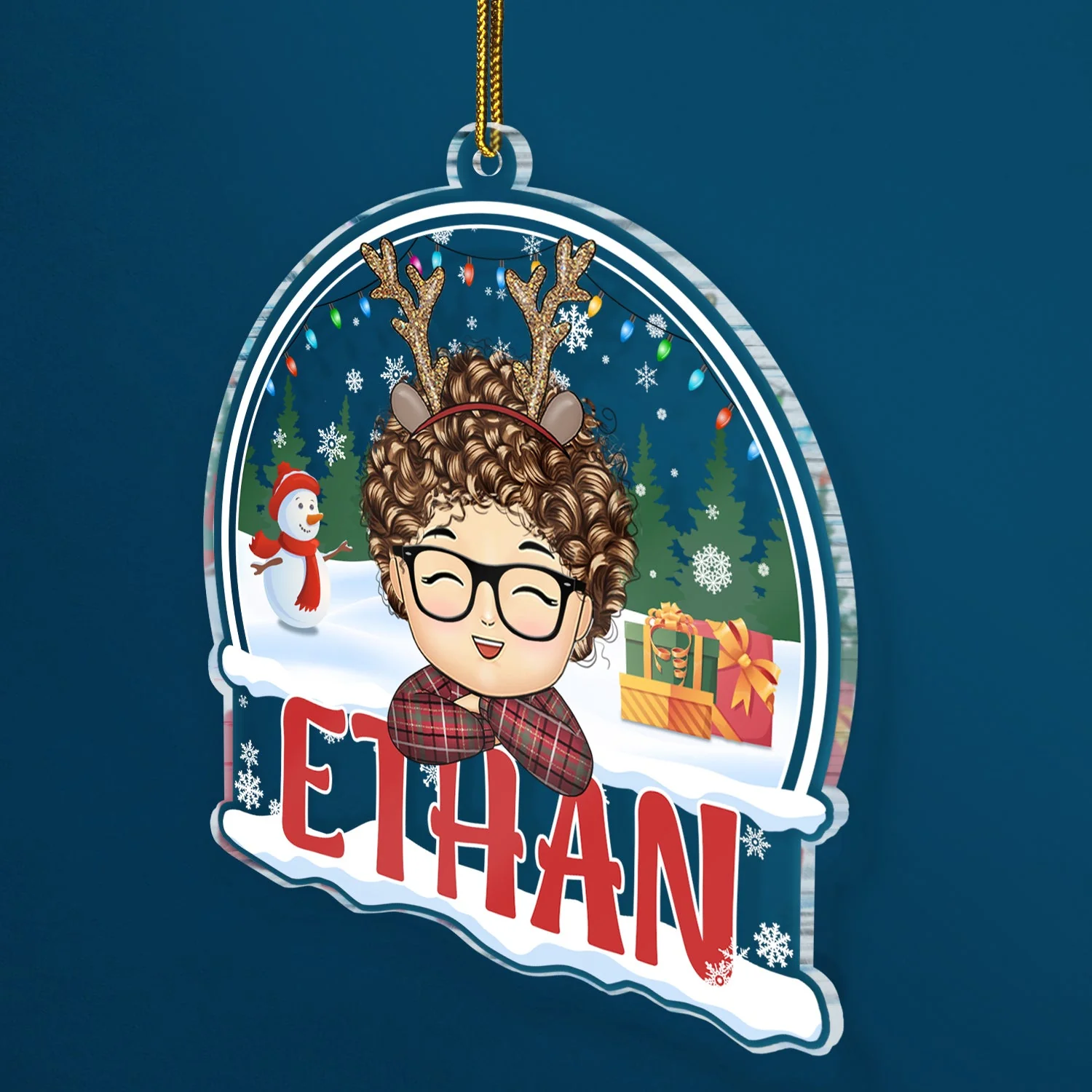 Kid Teen Baby Chibi Style - Christmas, Lovely Gift For Family, Parents, Grandparents - Personalized Custom Shaped Acrylic Ornament - Image 2
