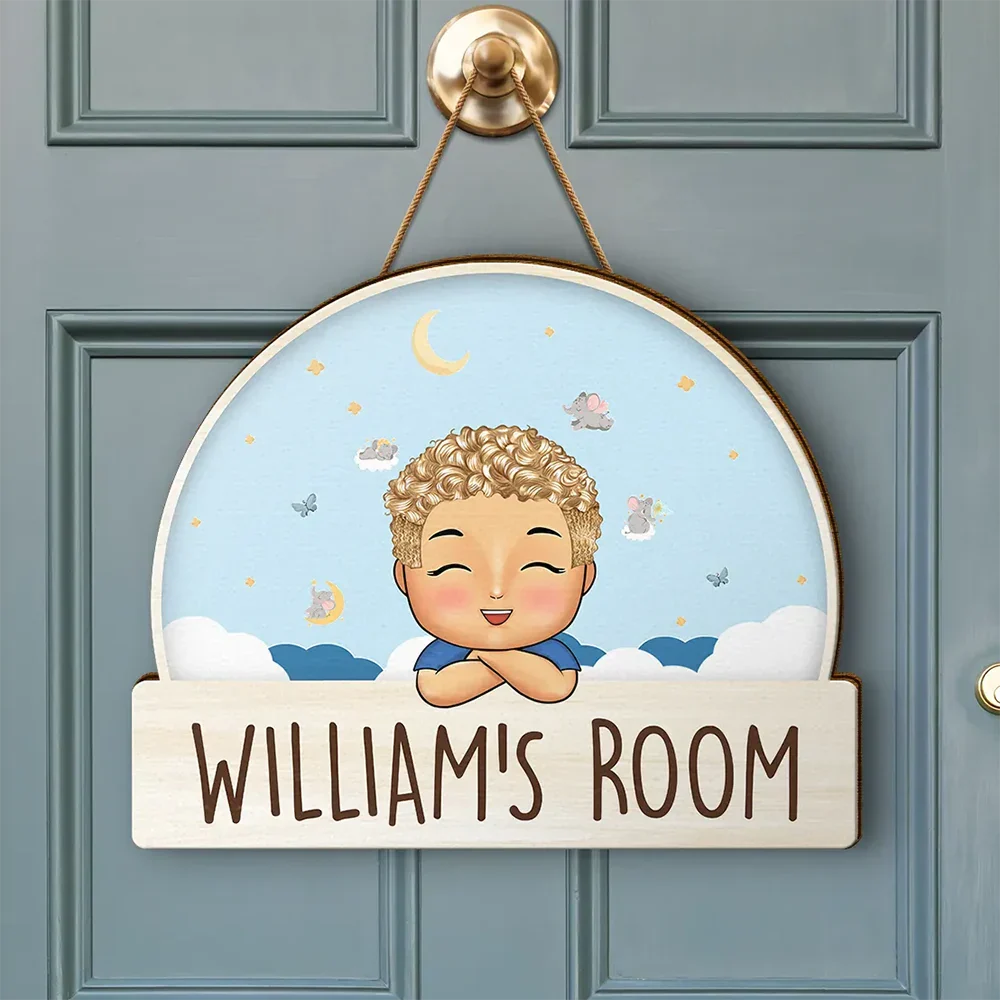 Kid Welcome To My Room - Personalized Custom Shaped Wood Sign - Image 3