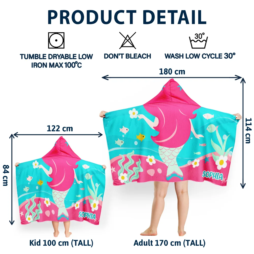 Kids Animal - Personalized Hooded Beach Towel - Image 5