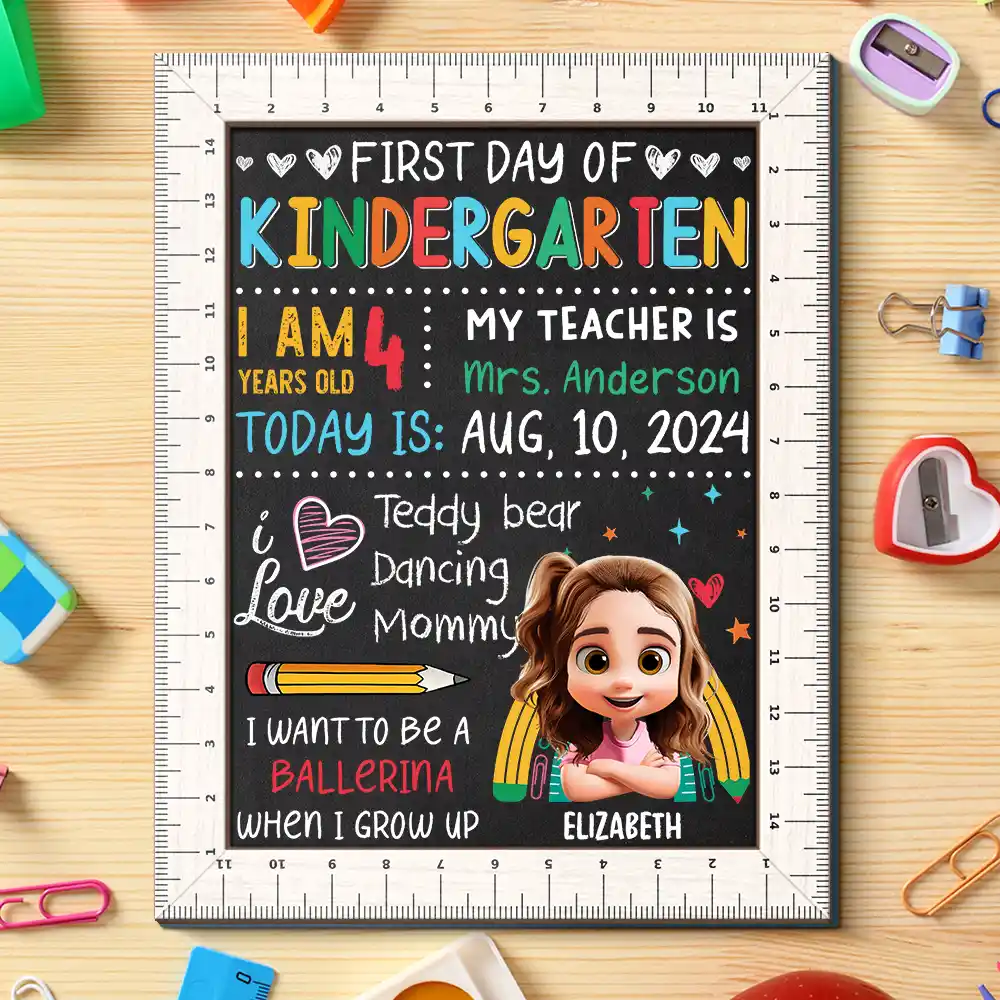 Kid's First Day Of School - Personalized School Sign