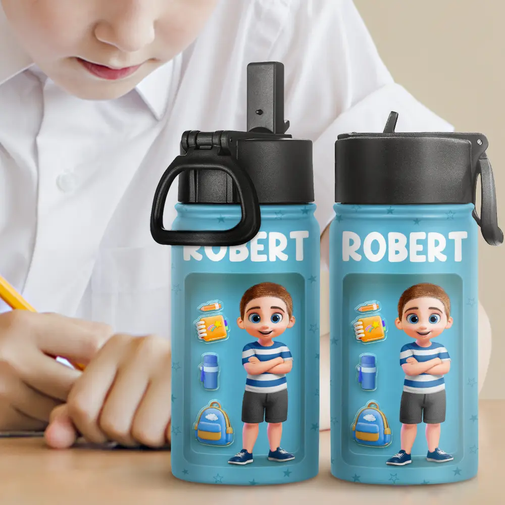 Kid's Name Back To School - Personalized Kids Water Bottle - Image 2