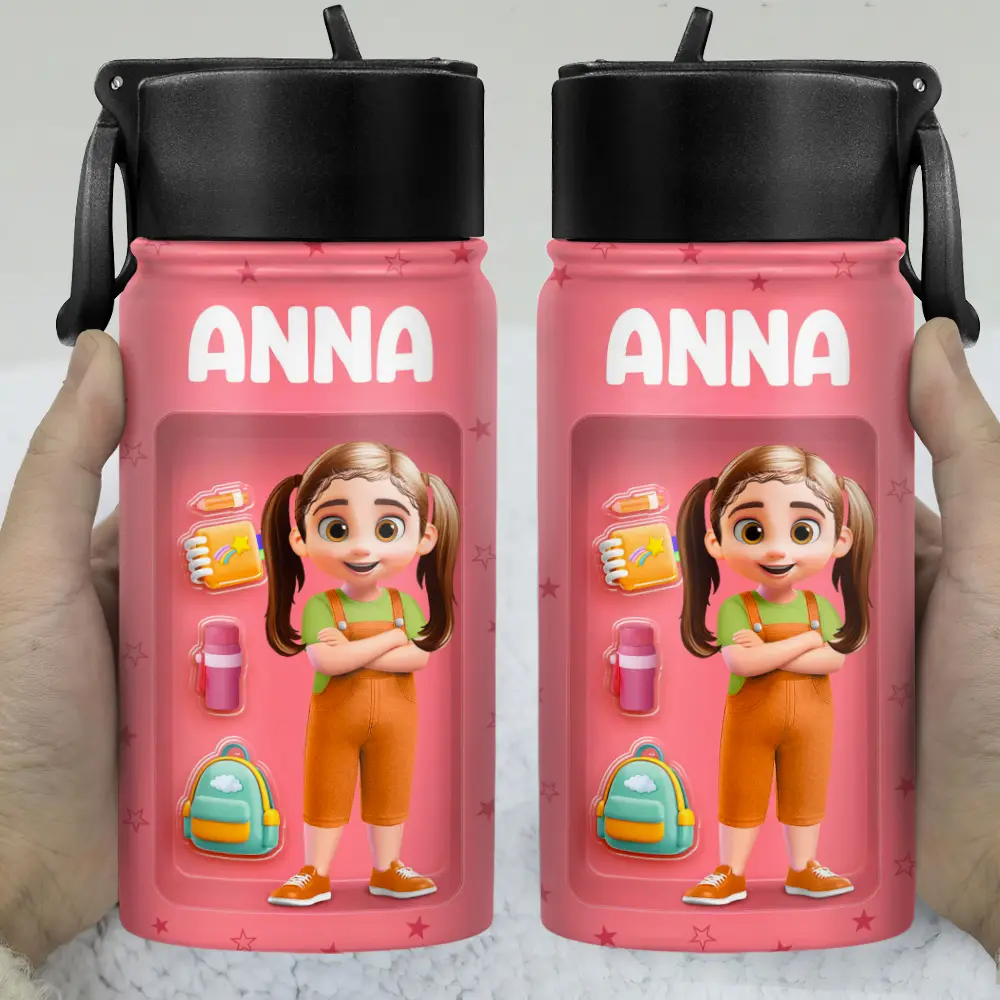 Kid's Name Back To School - Personalized Kids Water Bottle - Image 3