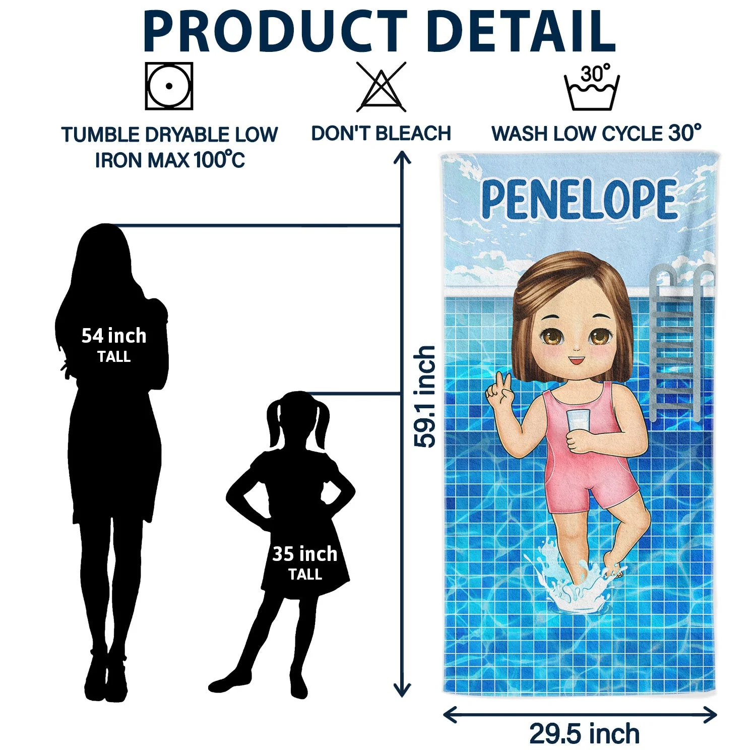 Kids On The Beach Sand Pool - Gift For Children, Grandkids - Personalized Custom Beach Towel - Image 6