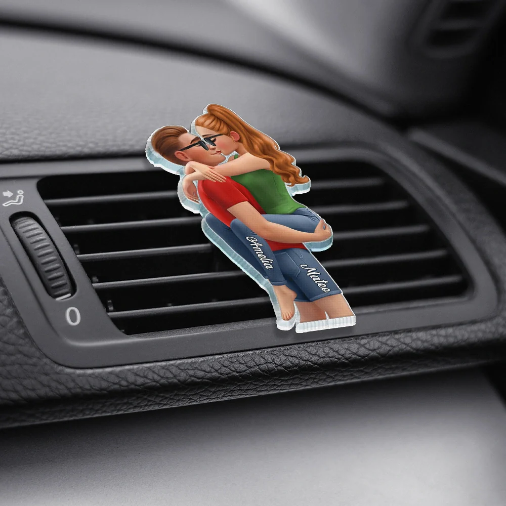 Kissing Couple 3D Effect - Personalized Acrylic Car Vent Clip - Image 3